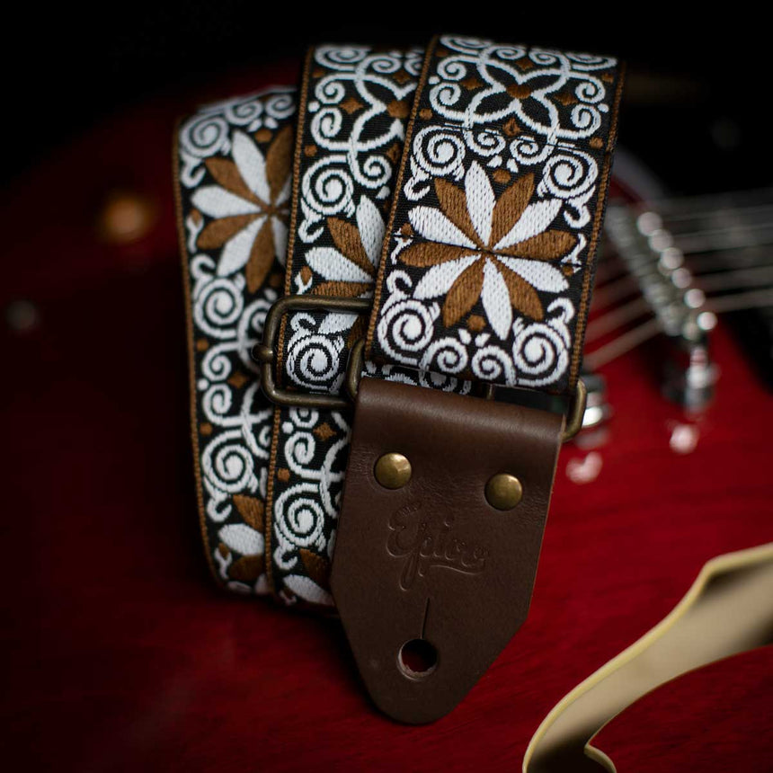 Epivo Brown Daisy Guitar Strap