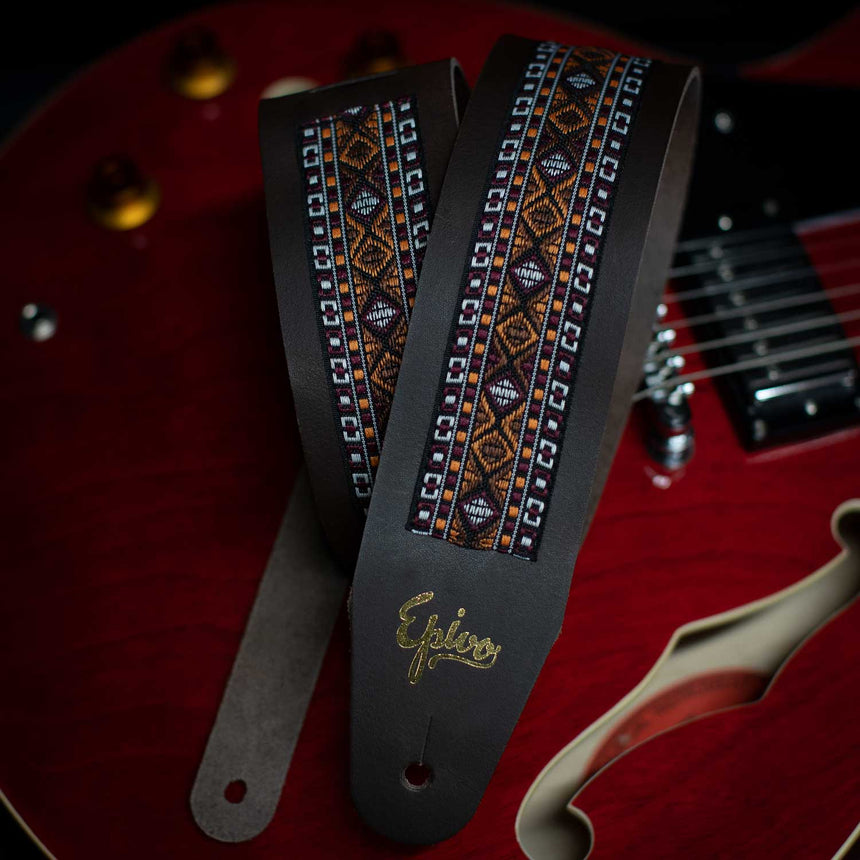 Epivo Dark Ethno Leather Guitar Strap