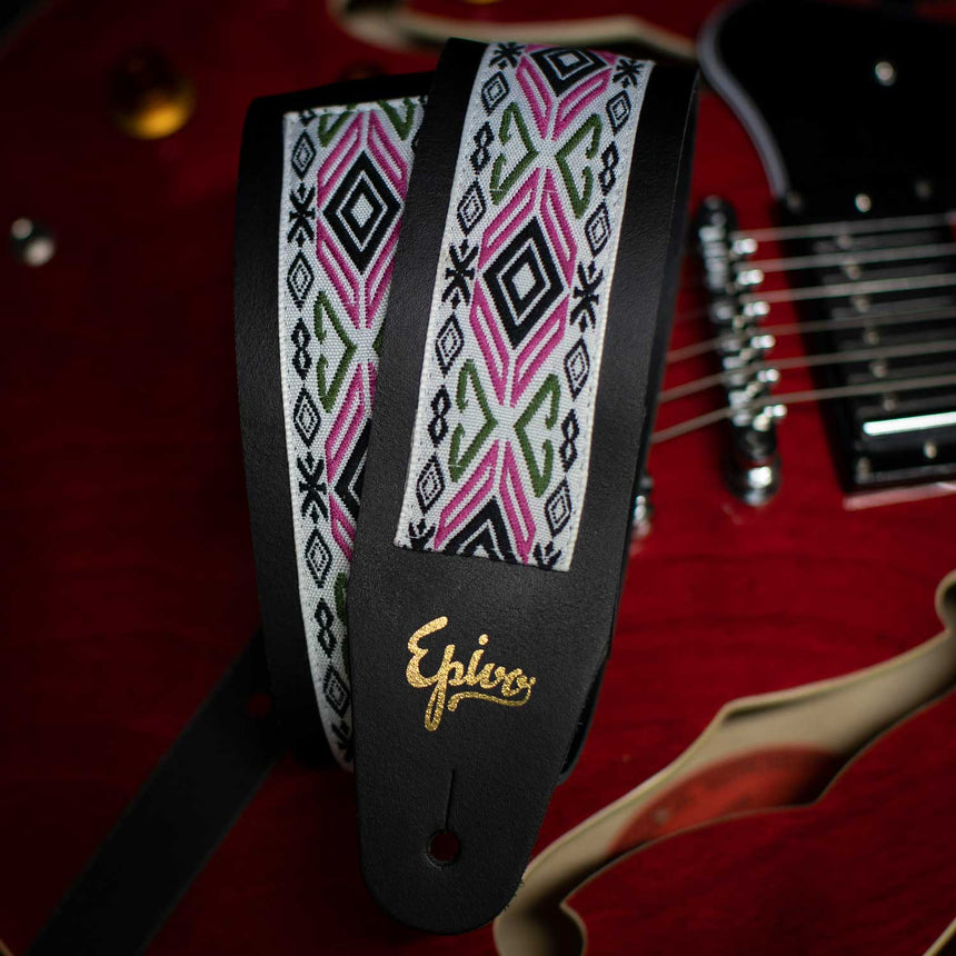 Diamante Leather Guitar Strap