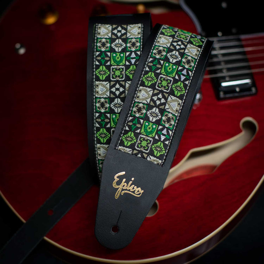 Epivo Emerald Leather Guitar Strap