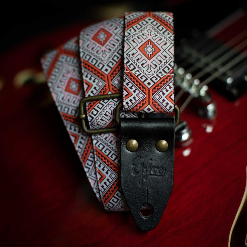 Orange Ethno Guitar Strap