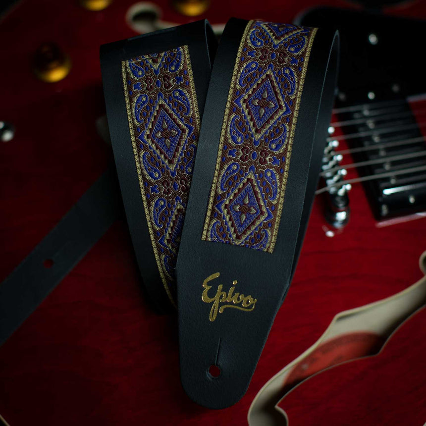 Purple Rain Leather Guitar Strap