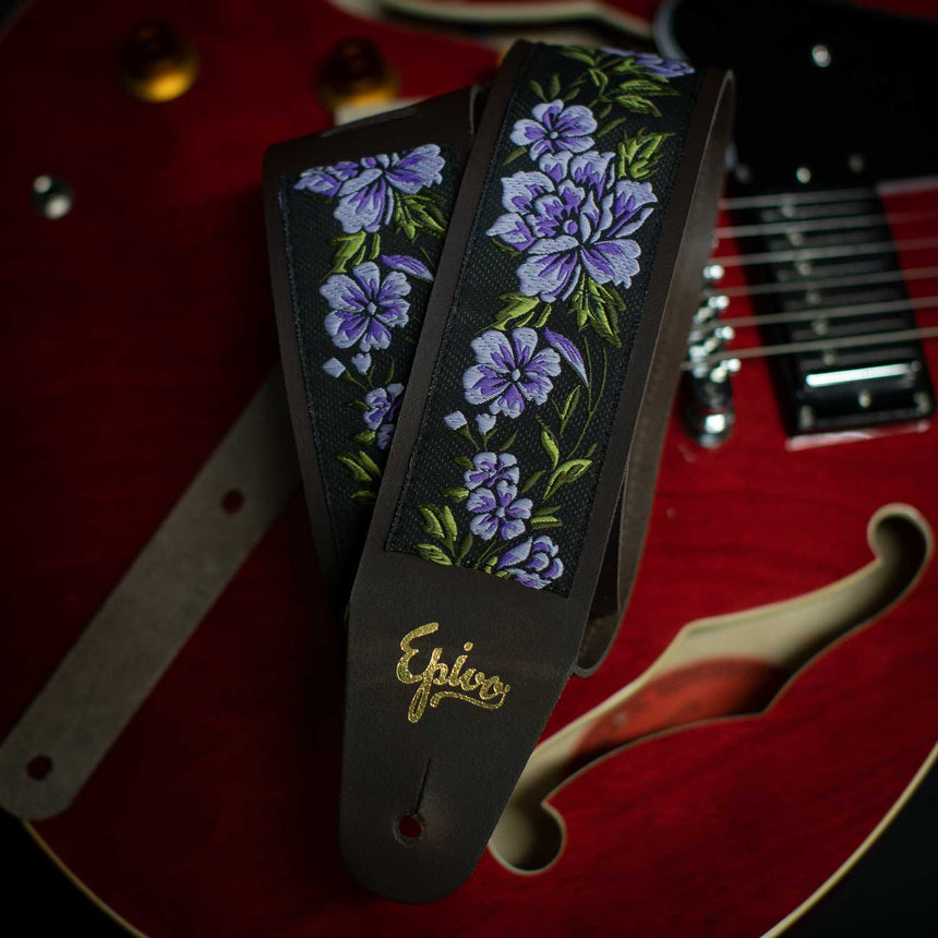 Red Roses Guitar Strap - Floral Guitar Straps